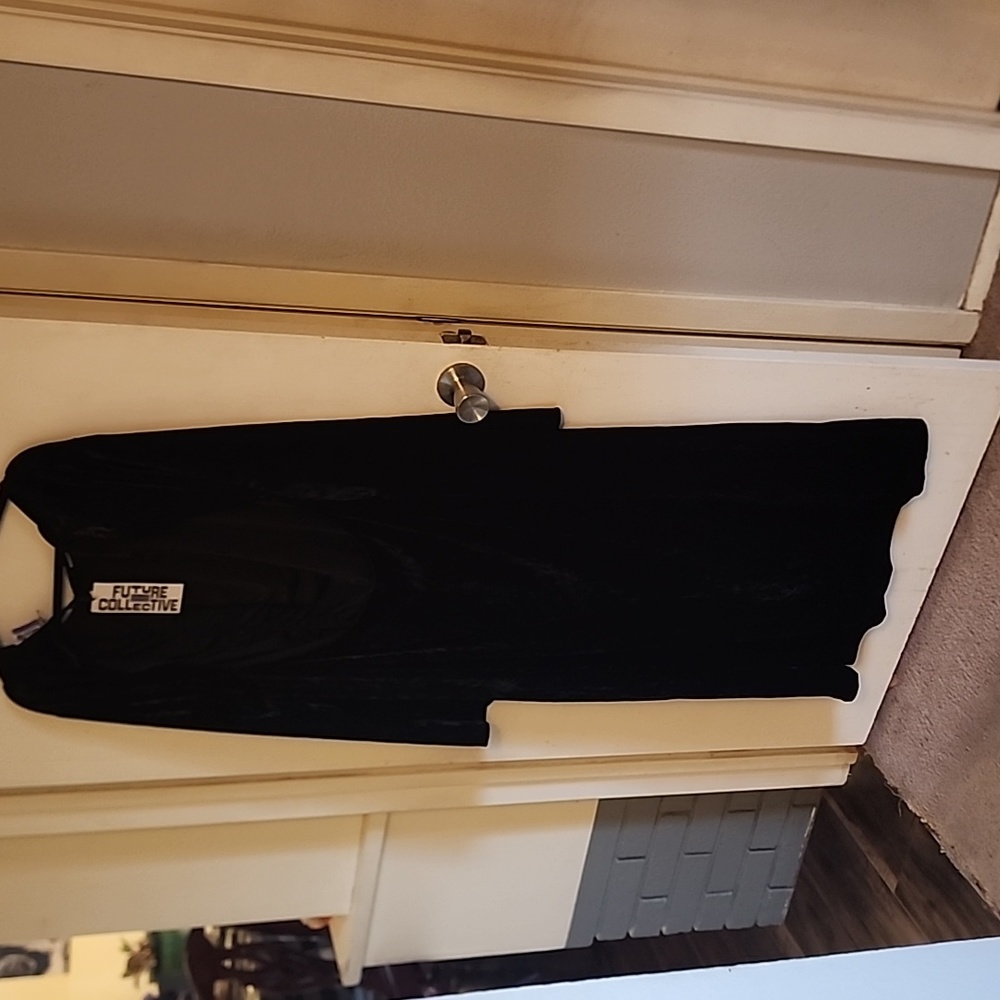 Super Sexy Crushed black dress open back size 4X Future Collective